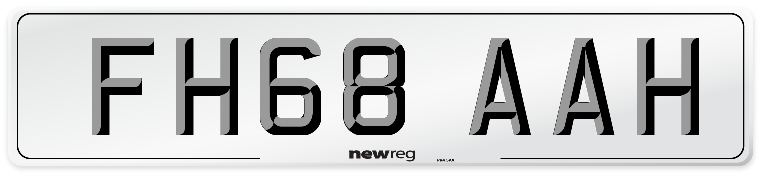 FH68 AAH Number Plate from New Reg